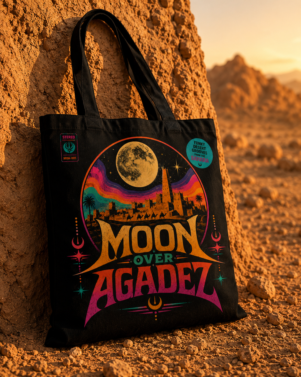 Moon Over Agadez Tote Bag